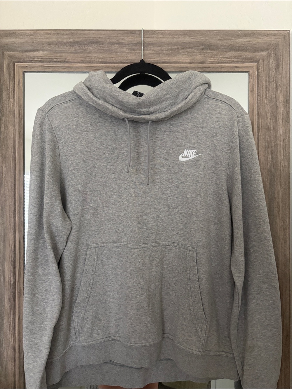 Nike Gray Pullover Hoodie with White Swoosh